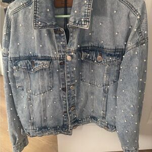 Pearl Studded Denim Jacket